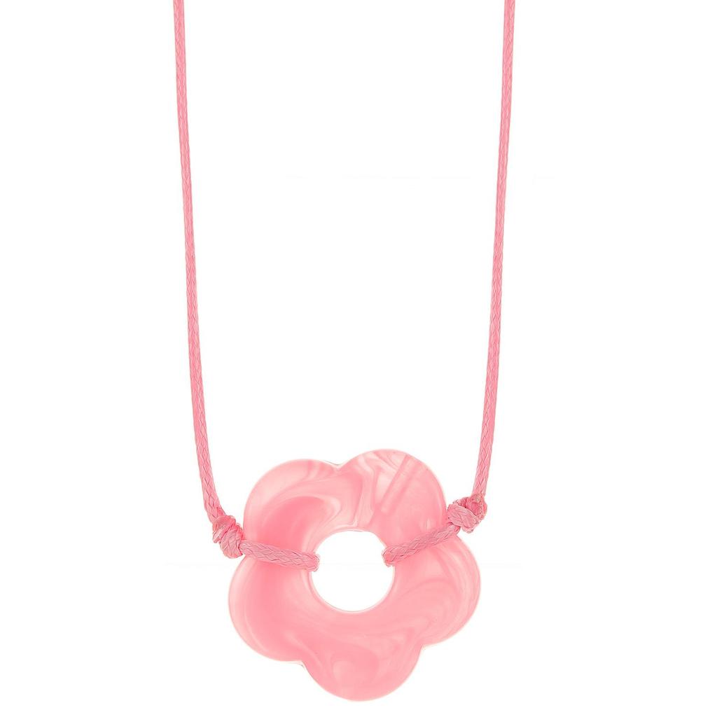 Retro Minimalist Fashion Free Knotting Flower Pendant Wax Thread Necklace Clavicle Chain