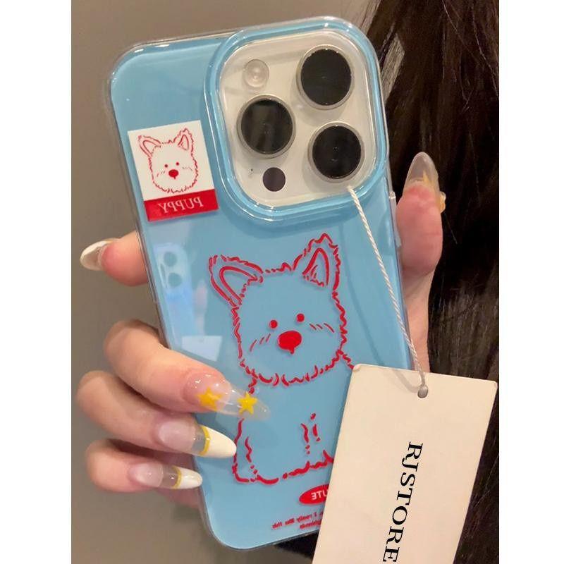 Line bear West Highland iPhone17promax mobile phone case for Apple 16Pro white background imd hard case 15