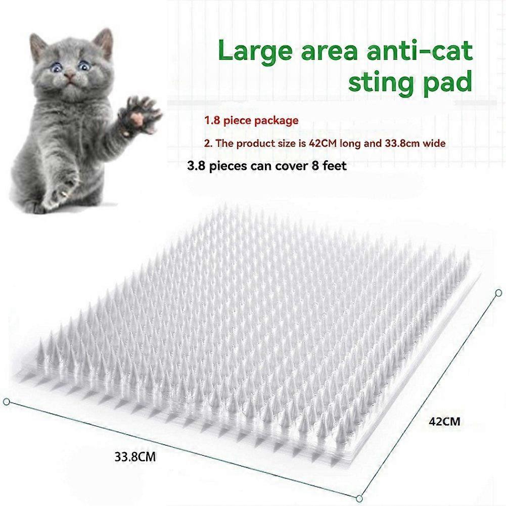 8PCS Cat Repellent Outdoor/Indoor Scat Mat for Cats&Dogs, Clear Cat Deterrent Outdoor Mat Pet Deterrent Mats with Spikes
