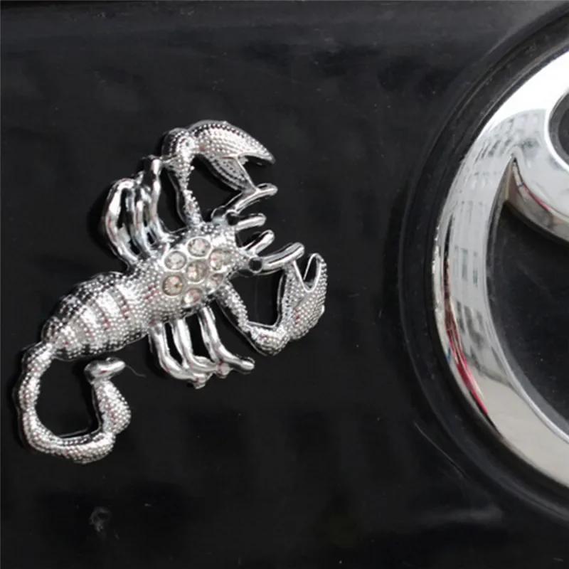 Funny 3D Scorpion Car Styling Sticker Cool Metal Emblem Decal Badge Stickers Silver/Gold
