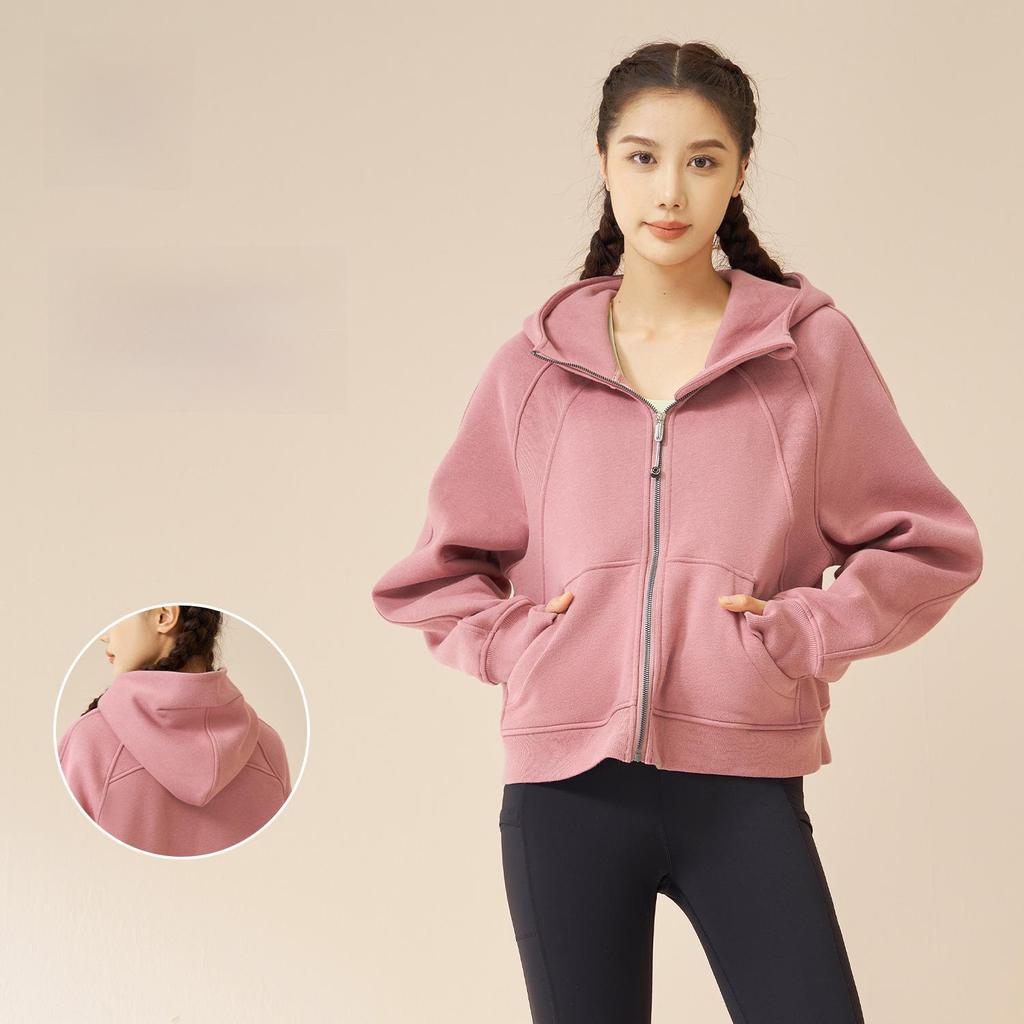 Juyitang Damen Dickes Kapuzen-Sport-Sweatshirt: Herbst/Winter Outdoor Locker Lässig Plus Samtjacke