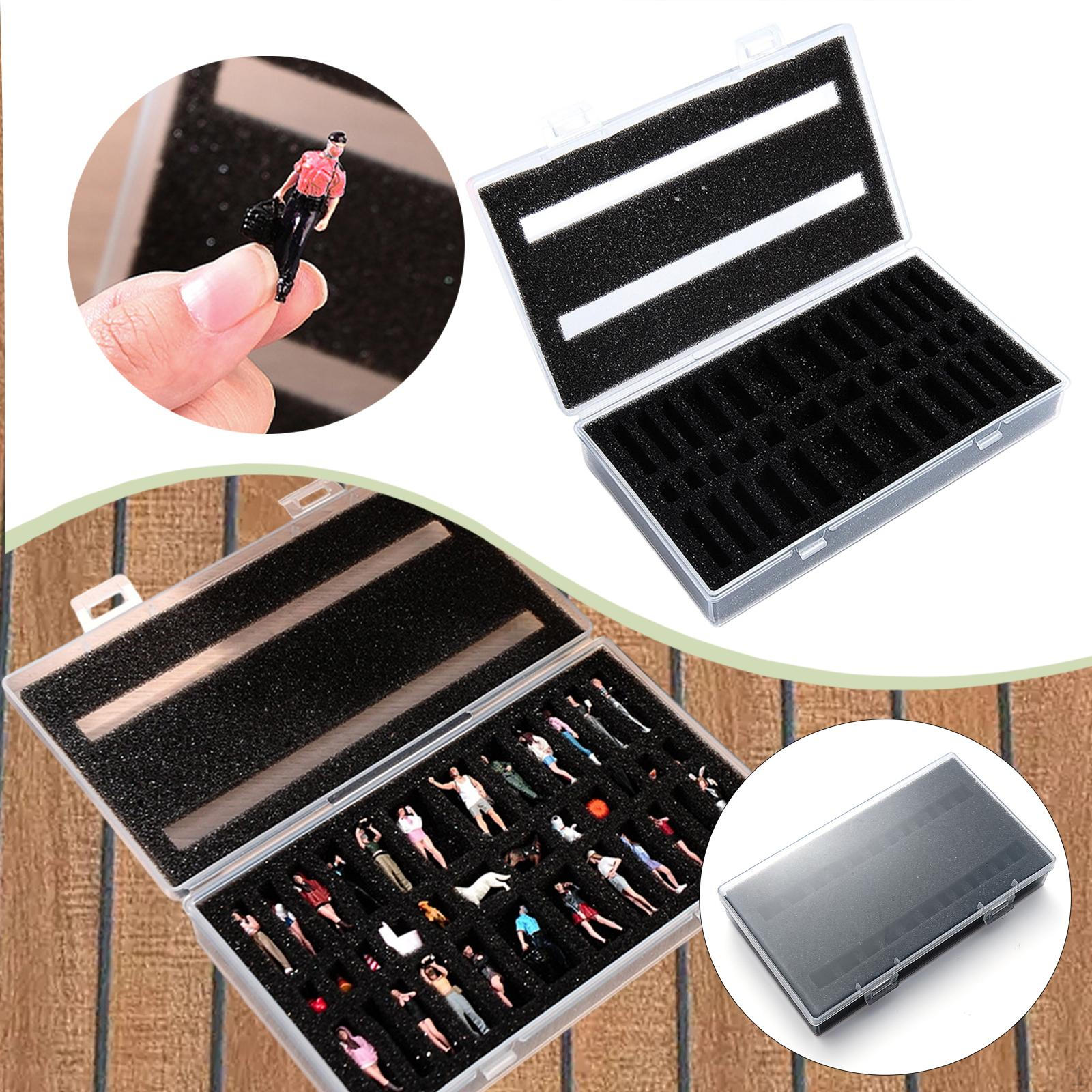 

1:64 1:87 Miniature Figure Box Travel Case Impact Resistant Pre Grooved Foam Layer Action