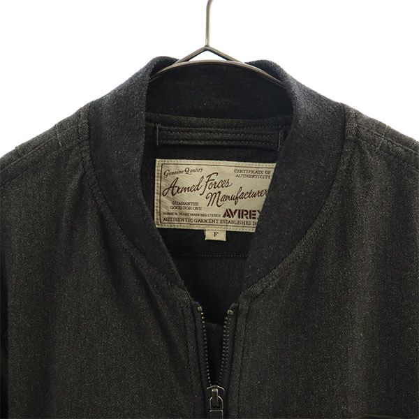 AVIREX Logo patch Zip jacket F gray Women Used