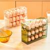 Rack Space Saving Egg Holder Flip Egg Storage Box Food Containers Egg Tray Refrigerator Organizer