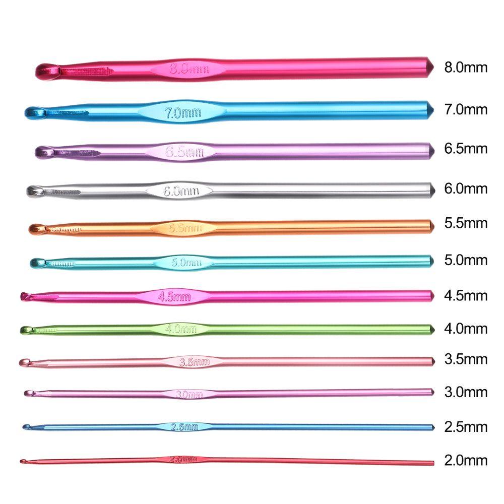 Colorful Knitting Crochet Aluminum Knitting Needle Crochet Needles Crochet Hook Set Sweater Stitch Tool Sewing Accessories