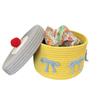 Cotton Rope Desktop Organizer Basket with Lid Handwoven for Storing Stationery and Cosmetics Bedroom Storage Solution