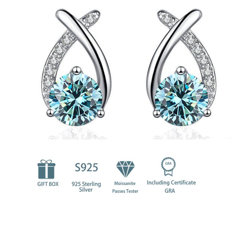 Tancise 925 Sterling Silver Moissanite   Earrings Drop Earrings For Women Wedding Party Gifts