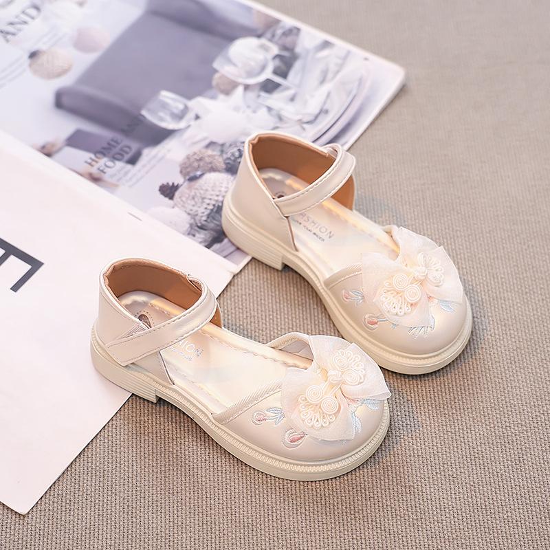 Girls Bow Embroidered Back Strap Casual Princess Sandals 26 белый