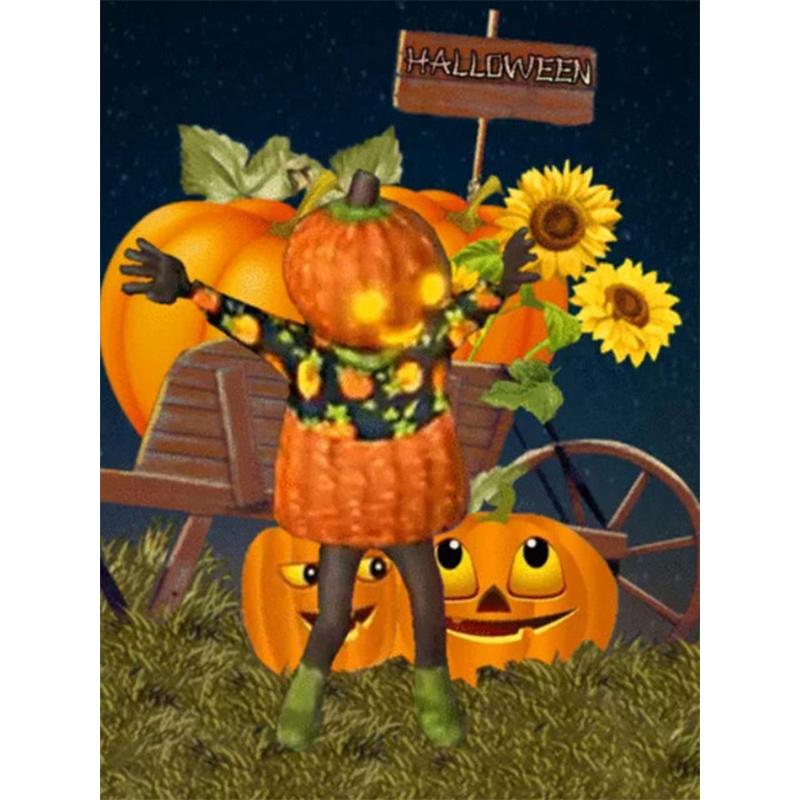 5D Diy Diamond Painting Pumpkin Halloween Gift Cross Stitch Kit Full Drill Embroidery Mosaic Art Picture Of Rhinestones Decor