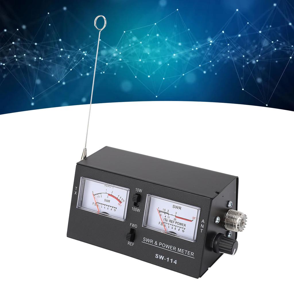 SWR and Power Meter 0‑10W 0‑100W 3 Functions SWR RF Field Strength Tester with S0239 Connector
