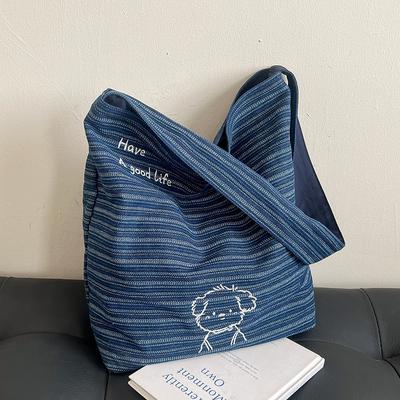 Casual Denim Lightweight Tote Bag Versatile Commuting Large-capacity Crossbody Bag