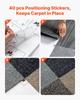 Carpet Tiles Reusable 508 x 508 mm, 24 PCS Modular Carpet Square Rug, Commercial Floor Soft Padded for Seamless Cover 6.2, Easy DIY Replacement for