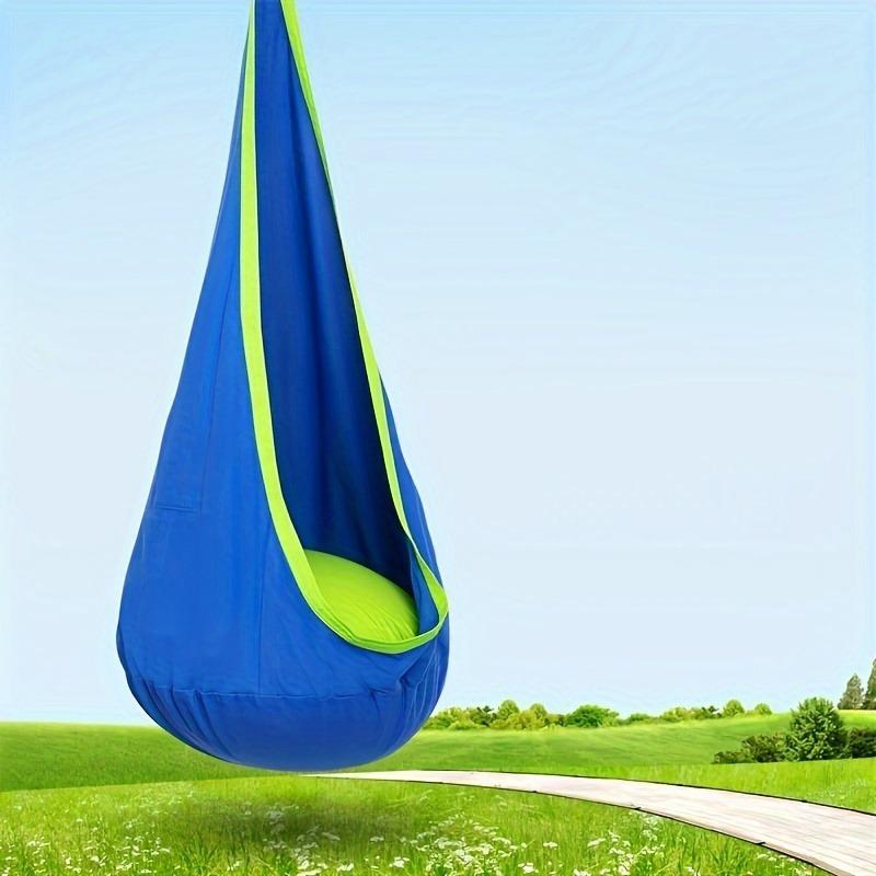 1pc Children's Hanging Chair Indoor and Outdoor Children's Swing with Air Cushion Nylon Pure Cotton Bag Swing, Hanging Chair Hammock Swing