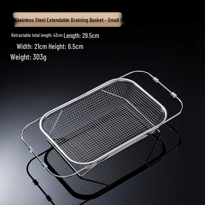 Stainless Steel Retractable Sink Drain Basket for Fruit & Veggies