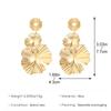 Personality Vintage Metallic Texture Large Ginkgo Leaf Shell Shape Dangle Earrings for Women Exaggerated Hip-hop Punk Jewelry