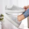 TUINANLE Damen Plateauschuhe Strass Dicksohlen Rosa Designer Schuhe Glänzende Kristall Sneakers Trend Casual Sneakers