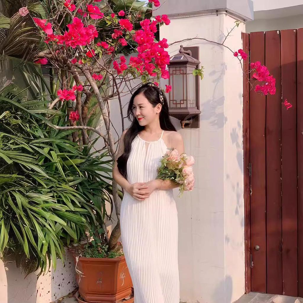 2024 Zomer Moeder-Dochter Seaside Geplooide Irregulair Rugloos Jurk