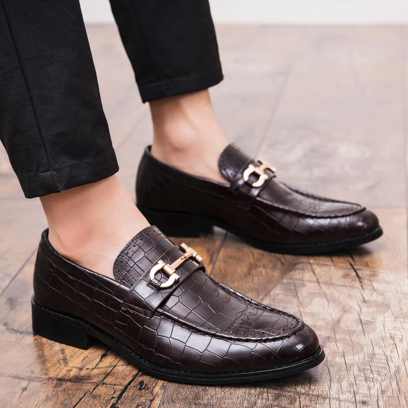 High Quality Casual Business Leather Shoes For Men Classic Social Leather Shoes Men Party Formal Loafers Men Dress Shoes Retro