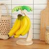 Banana Holder Stand Wooden Banana Hanger Tree with Metal Hook Decorative Vertical Storage Rack for Kitchen Countertop