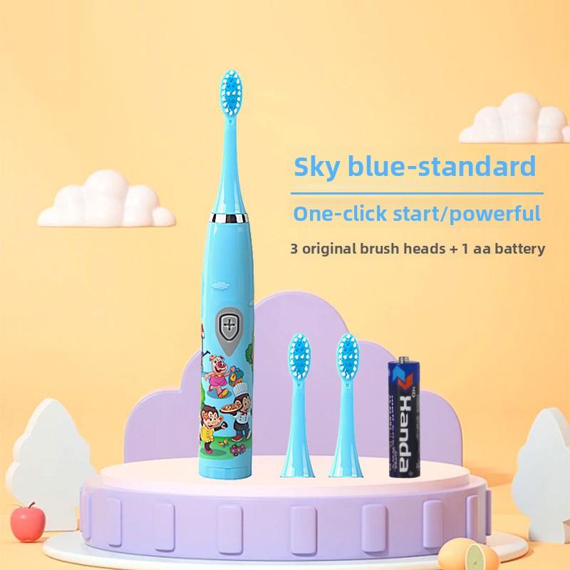 Elektryczna szczoteczka do zębów Model dla dzieci, Wodoodporna Mała główka Miękkie włosie Elektryczna szczoteczka do zębów Model na baterie Uruchamianie jednym kliknięciem Elektryczna