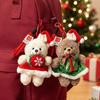 Santa Hat Plush Toy Pendant Cute Dress Xmas Bag Charm Christmas Bear Keychain  Stocking Stuffers