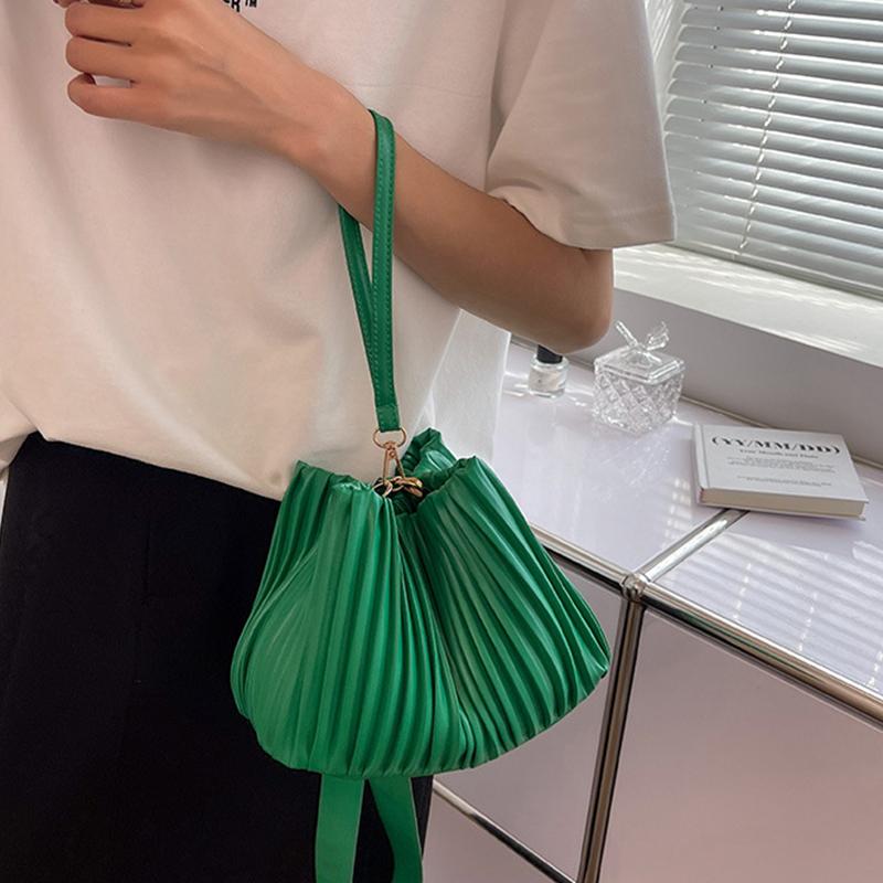 Bolsa balde de ombro feminina vintage simples cor sólida papel kraft transversal mensageiro grande capacidade