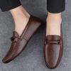 Fashion Luxury Brand Mens Leather Shoes Casual Driving Shoes Men Anti-skid Business Loafers High Quality Male Casual Shoes Slip on Flats