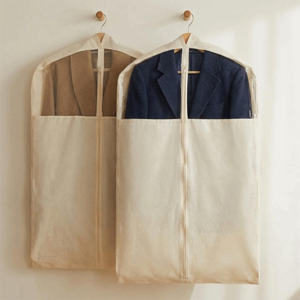 Thickened Garment Bag Cover Visible Suit Coat Dress Cover Hanging Clothes Storage Bag for Home