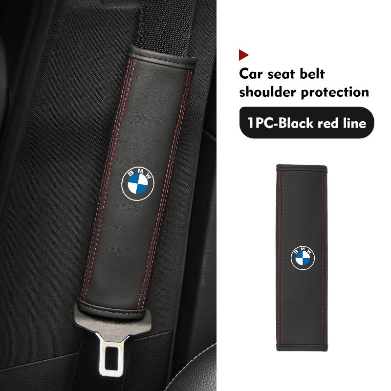 MLKH2 Leather Car Seat Belt Shoulder Cover Protection Accessories For BMW E90 E60 E46 E39 F30 F10 E87 X3 X4 X5 X1 G30 G20