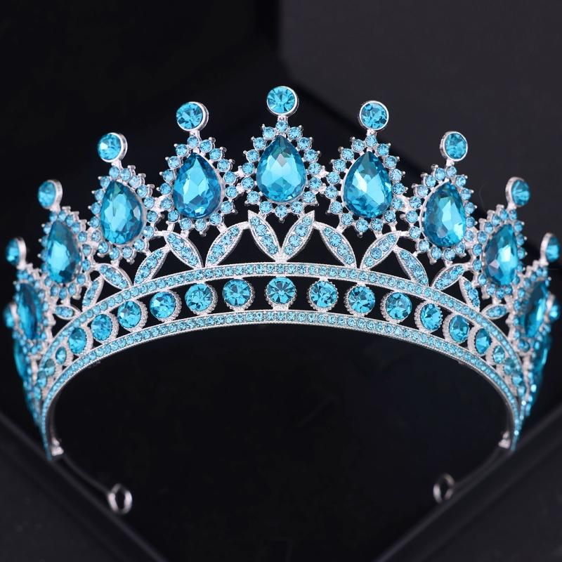Baroque Crystal Crown Tiara Headband For Women Rhinestone Prom Diadem Crown Bridal Wedding Hair Accessories Jewelry Crown Tiara