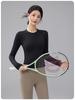 Women's Quick-Dry Long Sleeve Round Neck Training Top for Yoga and Running