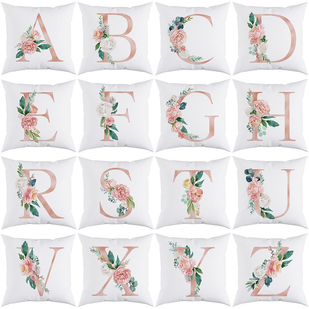 Pillow Sofa Cushion Home Office Cushion Letter Flower Pillow Bedside Backrest Car Pillow Cover