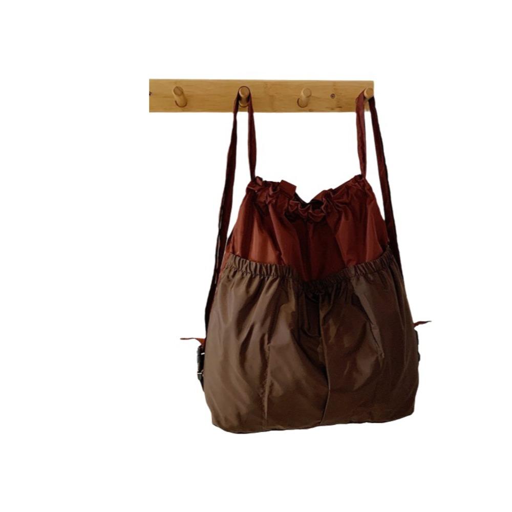 

Reusable Foldable Backpack Waterproof Shopping Shoulder Bag Travel Drawstring Bag Mountaineering червоний