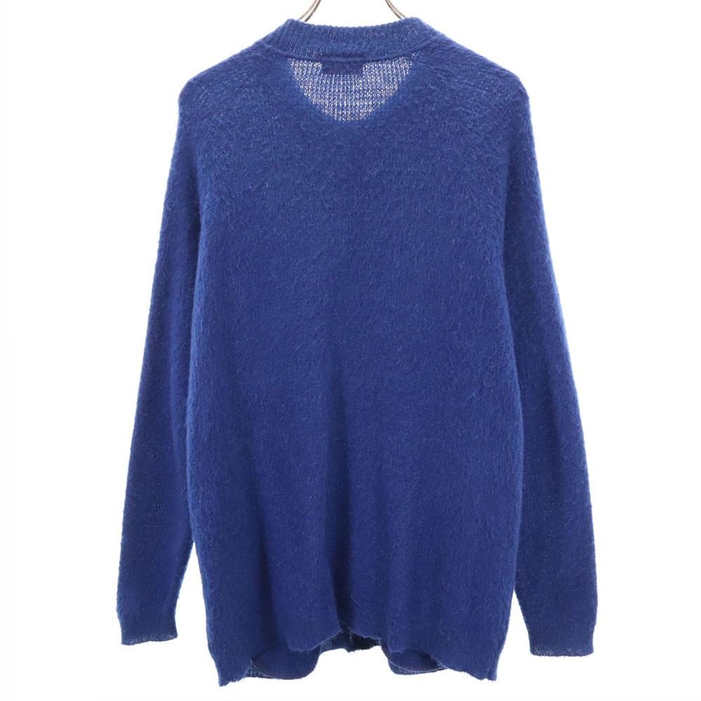 Auon Knit 70s 80s vintage Long sleeve knit cardigan Blue navy blue Women Used