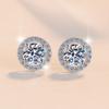 Cross-border Women's Moissanite Stud Earrings Colorful Fashion Jewelry 1/2/3 Carats 925 Silver Individually Packaged