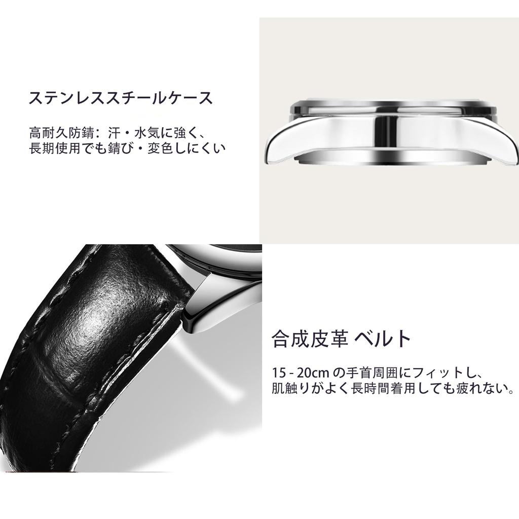 OLEVS Small Analog Quartz Popular Fashionable Wristwatch for Stylish Business Watch with Black Leather Luminous Date Blue Easy To Read Women's Watch,