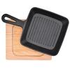 Cast Iron Grill Pan With Pinewood Base, MUSN DUKA