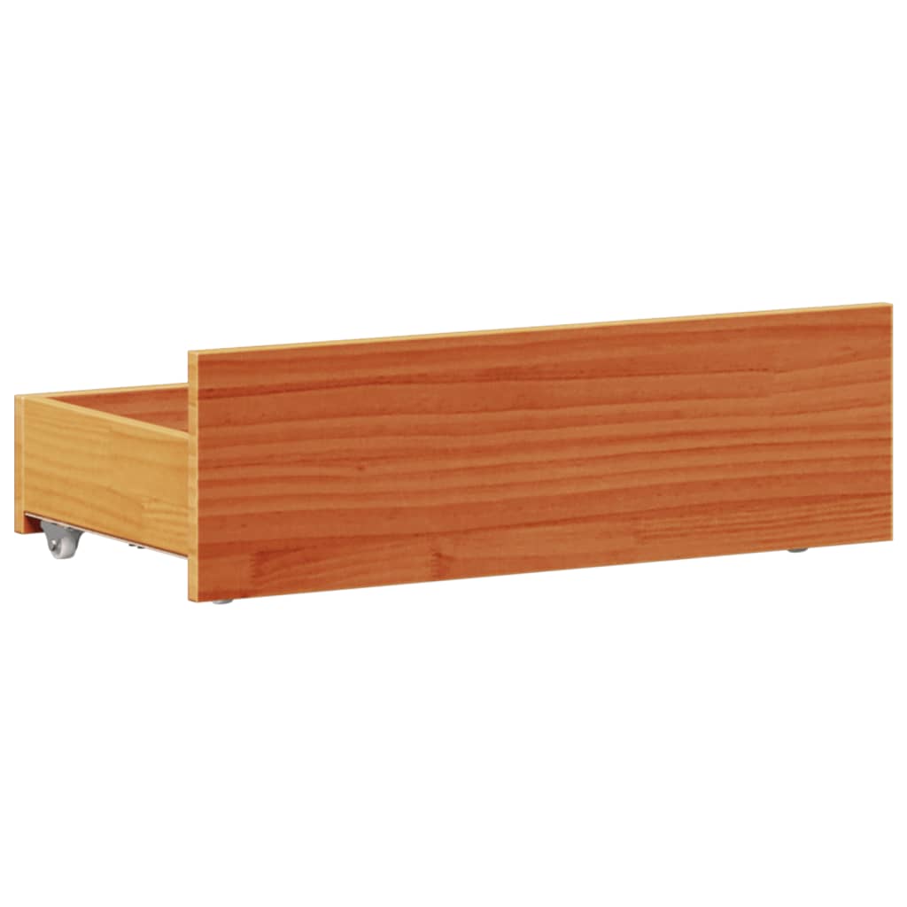 Solid Wood Bed without Mattress with Headboard 90x200 cm Wax Brown