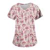 Women's Fashion Casual Christmas Print Pocket T-shirt Top