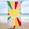 Double-Sided Terry Printed Beach Towel, Microfiber Adult Swimming Bath Towel, Quick-Drying Double-Sided Velvet