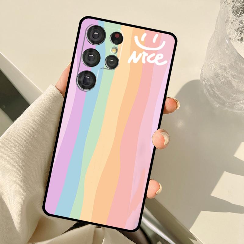 Regenbogen Niedliches Cartoon Hülle Für Samsung Galaxy S25 Ultra S21 S22 S23 S24 Ultra S9 S10 Plus S20 FE S25 FE Rückabdeckung