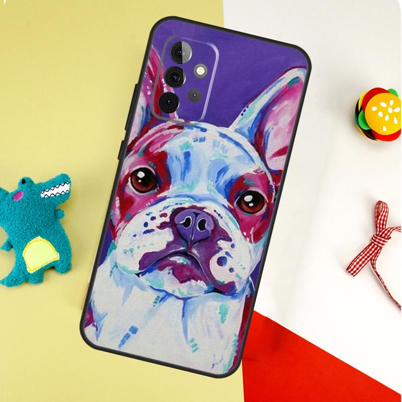 Watercolor French Bulldog Painting For Samsung Galaxy A05 A06 A16 A54 A34 A14 A55 A35 A15 A53 A33 A13 A22 A32 A52 Phone Case