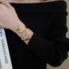 Metal Alloy Wide Opening Bangle Ribbon Shaped Irregular Dough Twists Irregular Wide Bracelet Gold Silver Jewelry Accessories