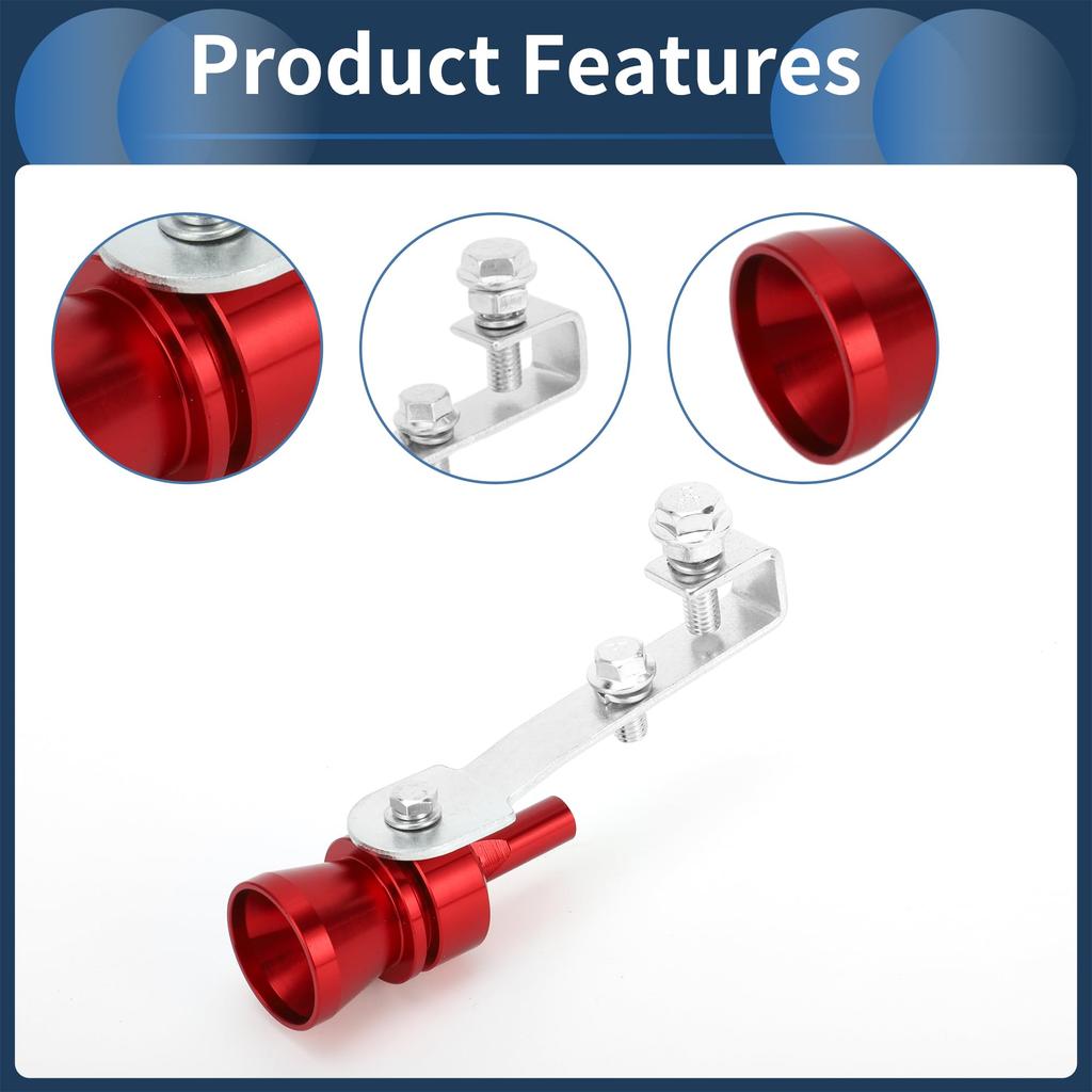INFINAUTO Turbo Sound Exhaust Muffler Pipe Whistle Rear Tail Pipe M Carbide Chrome Manufacturer Aluminum Red 1 Set