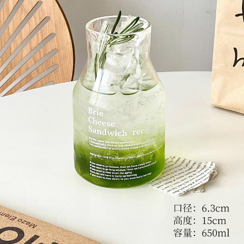 High Borosilicate Glass Cup Ins Style Large Capacity Cold Brew Coffee Bubble Tea Home Use