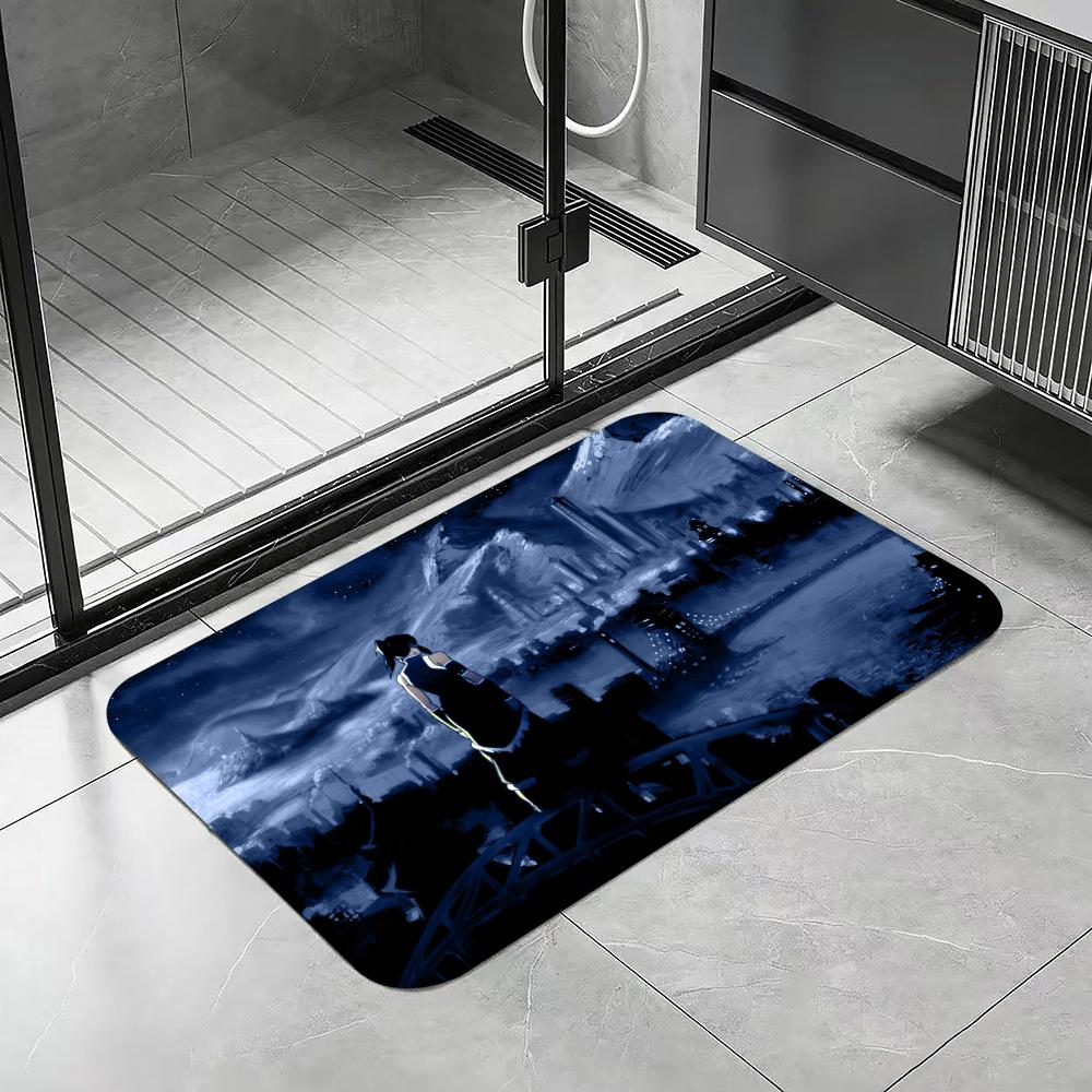 Anime T-The Legend Of Korras Floor Mat Diatomite Bath Mat, Quick Dry Absorbent Non-Slip Door Mat