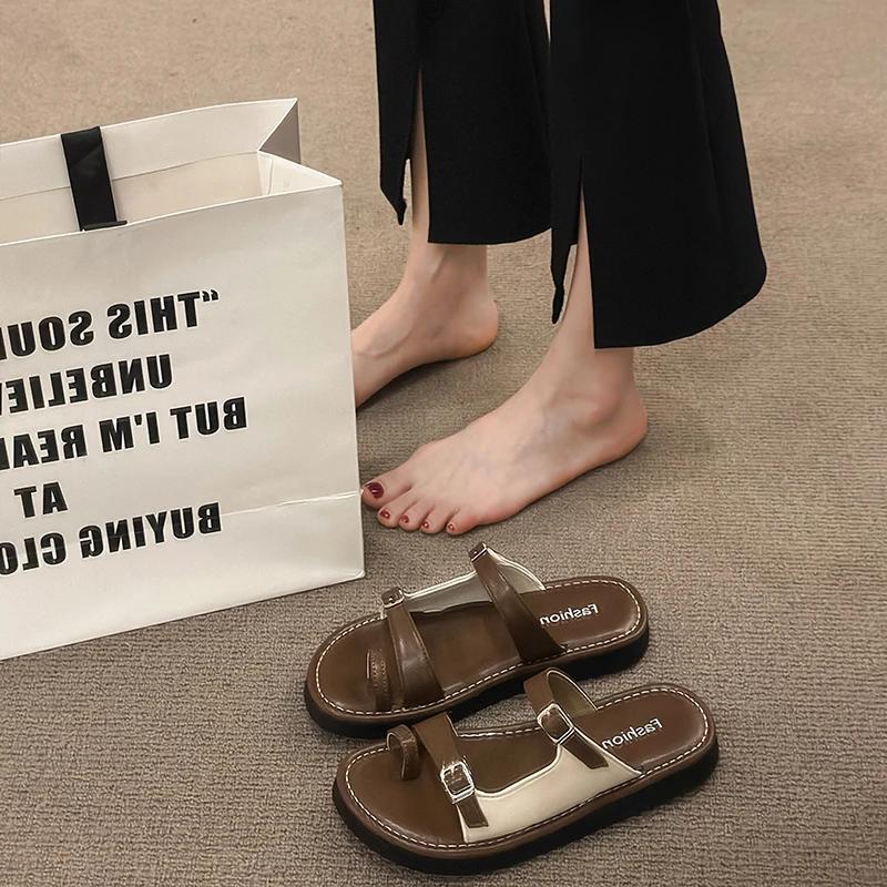 Мода 2024 Лето Женская Обувь Босоножки С Открытым Носком Из Натуральной Кожи Повседневные — фото 6