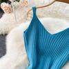 Twist Crop Sweater Solid Color Slim Knit Set Dress Two Piece Set Women All Match Autumn Winter For Ladies Hip