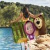 Cartoon M-Masha And The B-Bear Anime Towel Quick Drying Beach Towels Are Suitable For Swimming Pools Camping Yoga And The Gym