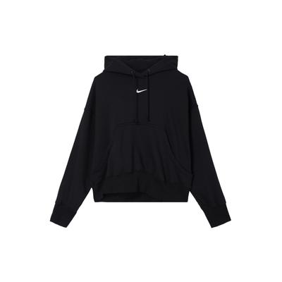 Logo bedruckter Pullover Hoodie Damen Hoodies Schwarz DQ5859-010